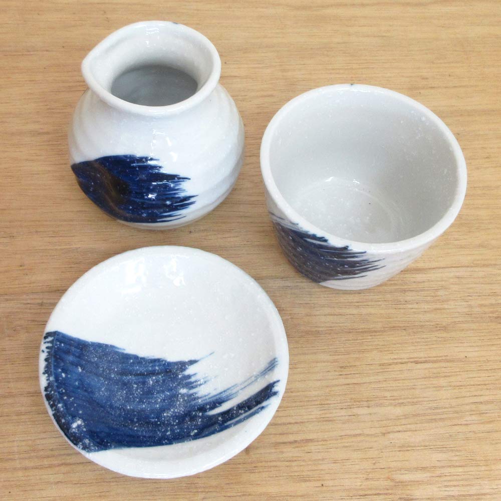 Amazon｜蕎麦猪口 薬味皿 そば徳利 セット 粉引ゴス刷毛 業務用 24a495