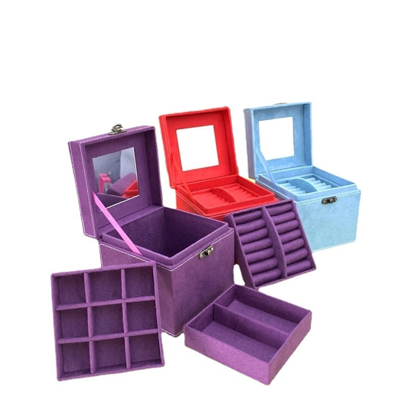 Scatola multifunzionale for gioielli, compatta 4,7x4,7 pollici porta gioie