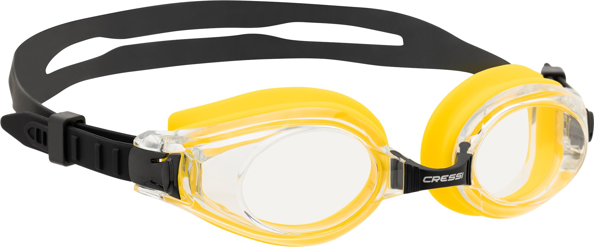 Cressi Nuoto 3.0 Goggles Yellow/Black - Swimming Goggles for Adults, Interchangeable Nose Pads for Comfort and Maximum Visibility, Yellow/Black, One Size