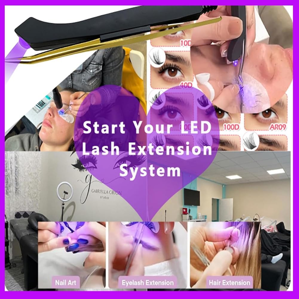 Uv-Wimpernlampe mit Fußpedal Tragbare Handgelenk Uv Led Licht Uv Wimpernlicht für Wimpernverlängerungen Aushärtelampe EU-Stecker