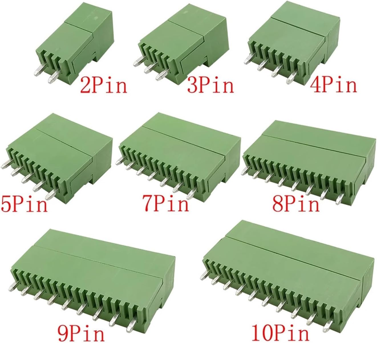 5/10 Pairs HT3.96 3.96mm Pitch 2P 3P 4P 5P 6P 7P 8P 9P 10 Pin PCB Screw Terminal Block Connector Plug Socket Straight Needle(9 Pin,10Pair)