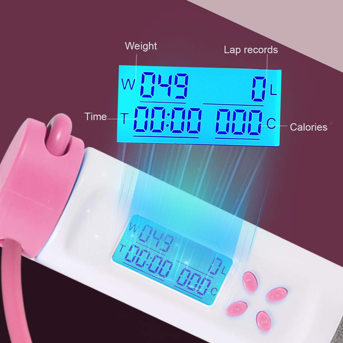 Corda per saltare, maniglia appesantita digitale allenamento corda per saltare con contatore di calorie per l'allenamento fitness, velocità di esercizio regolabile saltando la corda per tutti