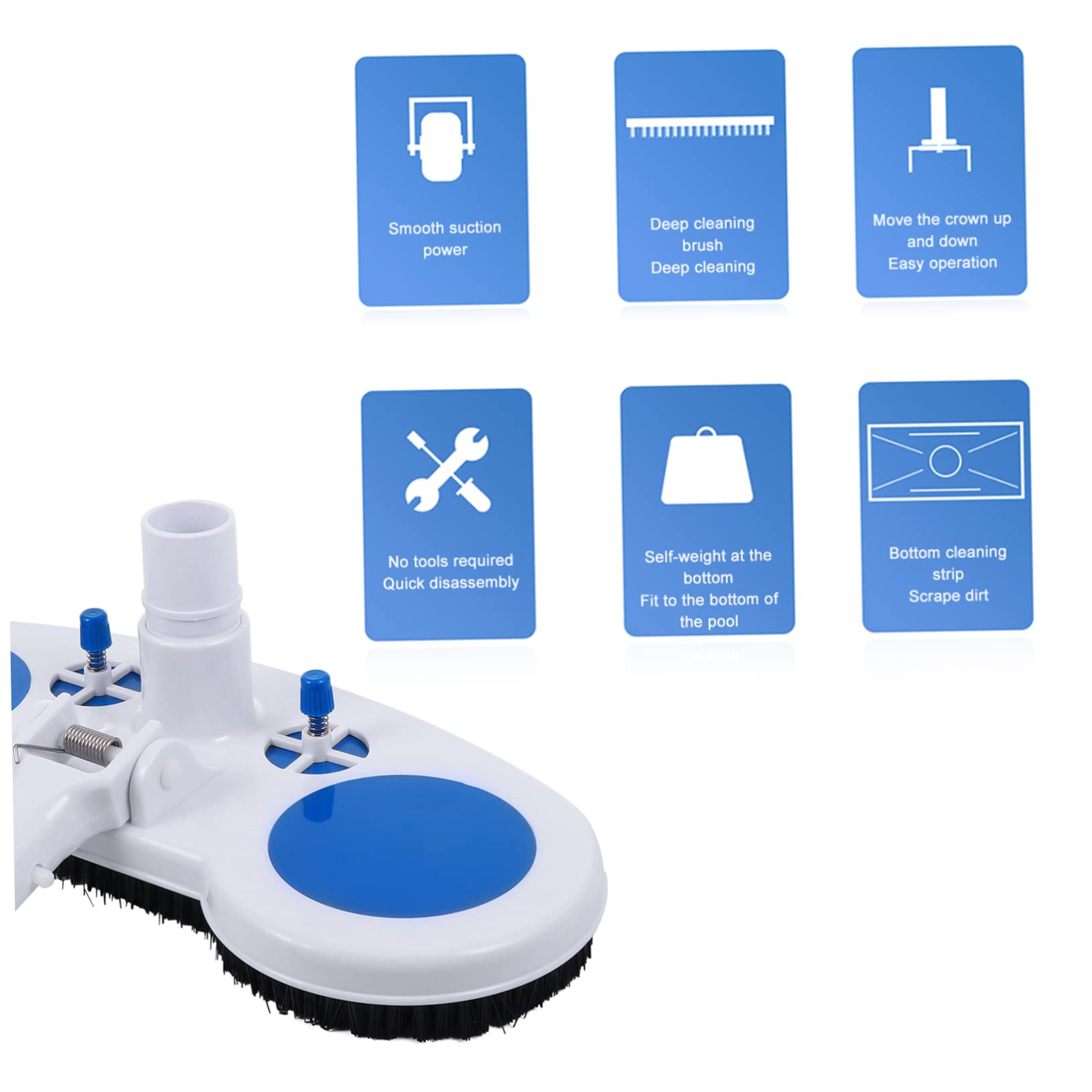 Sosoport Swimming Pool Suction Head Cleaning Brush Lightweight Pool Suction Pool Cleaning Heads