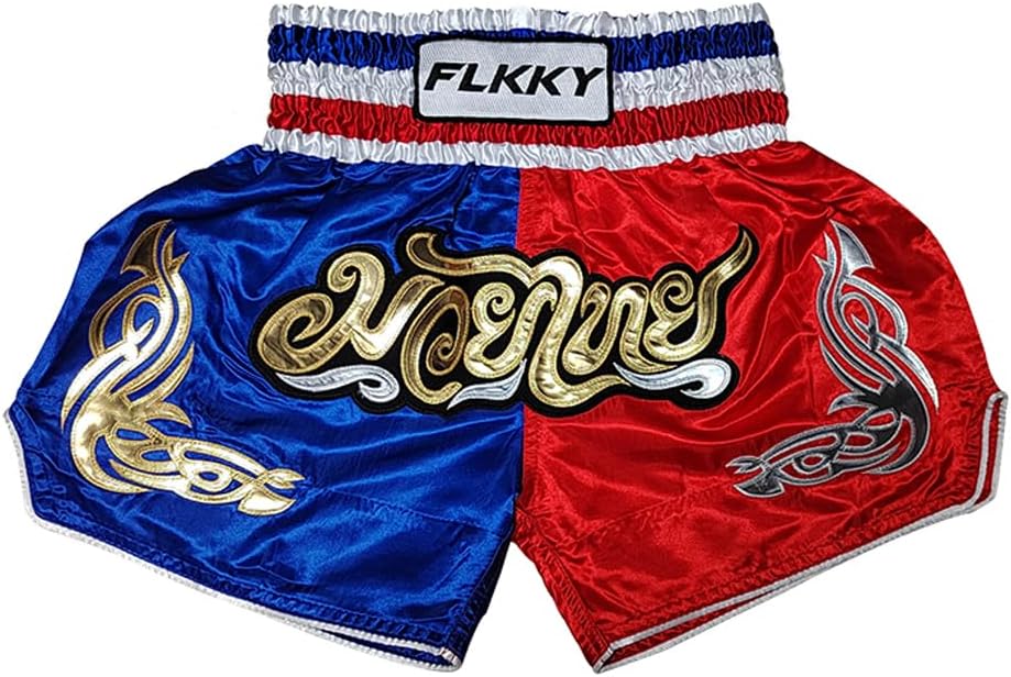 FLKKYMuay Thai Shorts Boxing Shorts for Men Women High Grade Martial Arts Training Gym Trunks Classic Boxing Shorts.