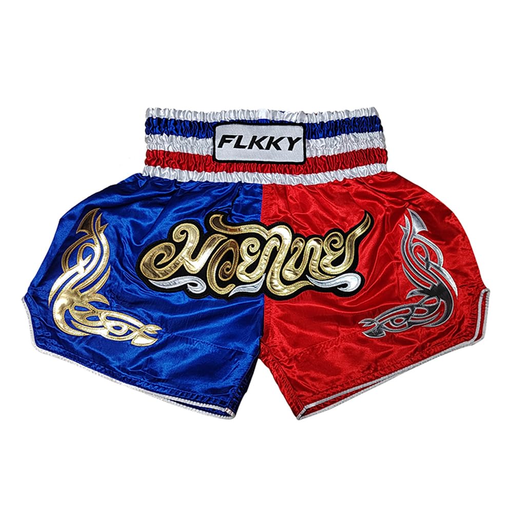 FLKKYMuay Thai Shorts Boxing Shorts for Men Women High Grade Martial Arts Training Gym Trunks Classic Boxing Shorts.