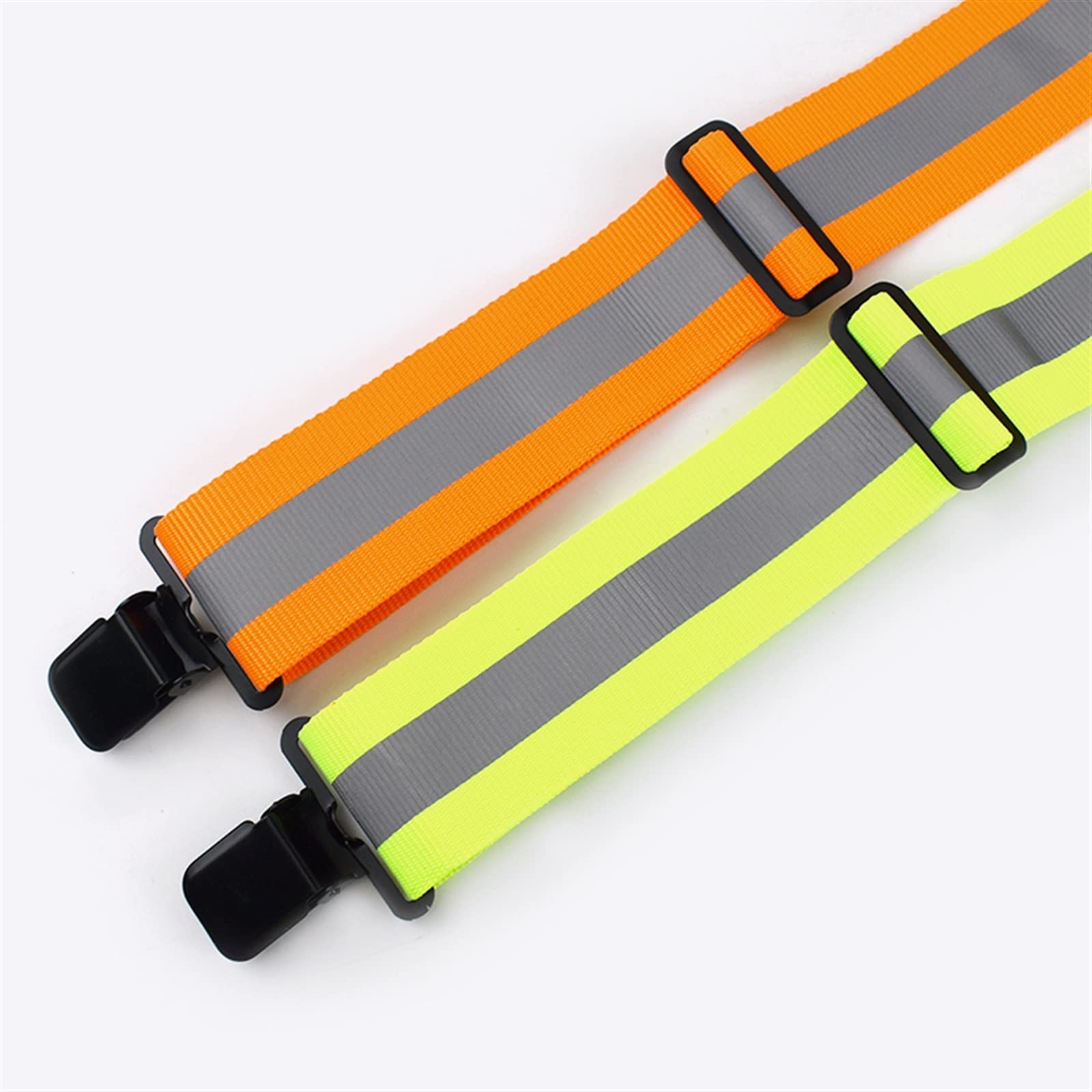 1 paire de bretelles de travail élastiques larges réglables type X pour homme - Orange fluo