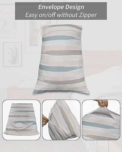 Miniatura 7 de Fundas de almohada abstractas tamaño King, fundas de almohada suaves decorativas para sofá de cuerpo largo, funda de cojín lumbar con cierre de