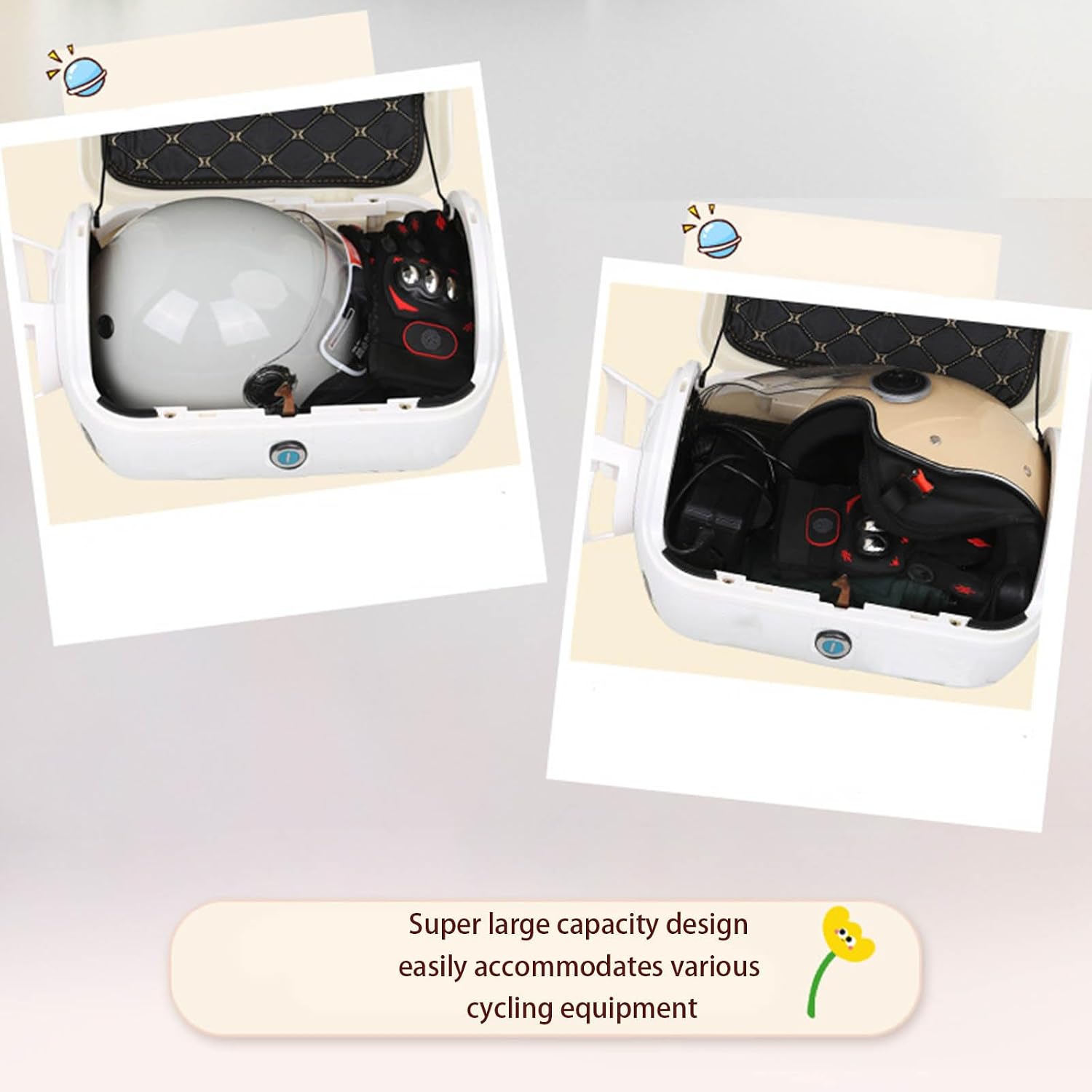 Amazon | HI-LINE バイクリアボックス 57L 大容量 防水 ABS樹脂 軽量 