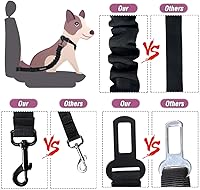 Vista 4 de COOYOO Cinturón de seguridad para perro, juego de 3 piezas retráctil, cinturones de seguridad ajustables para vehículo, nailon para mascotas