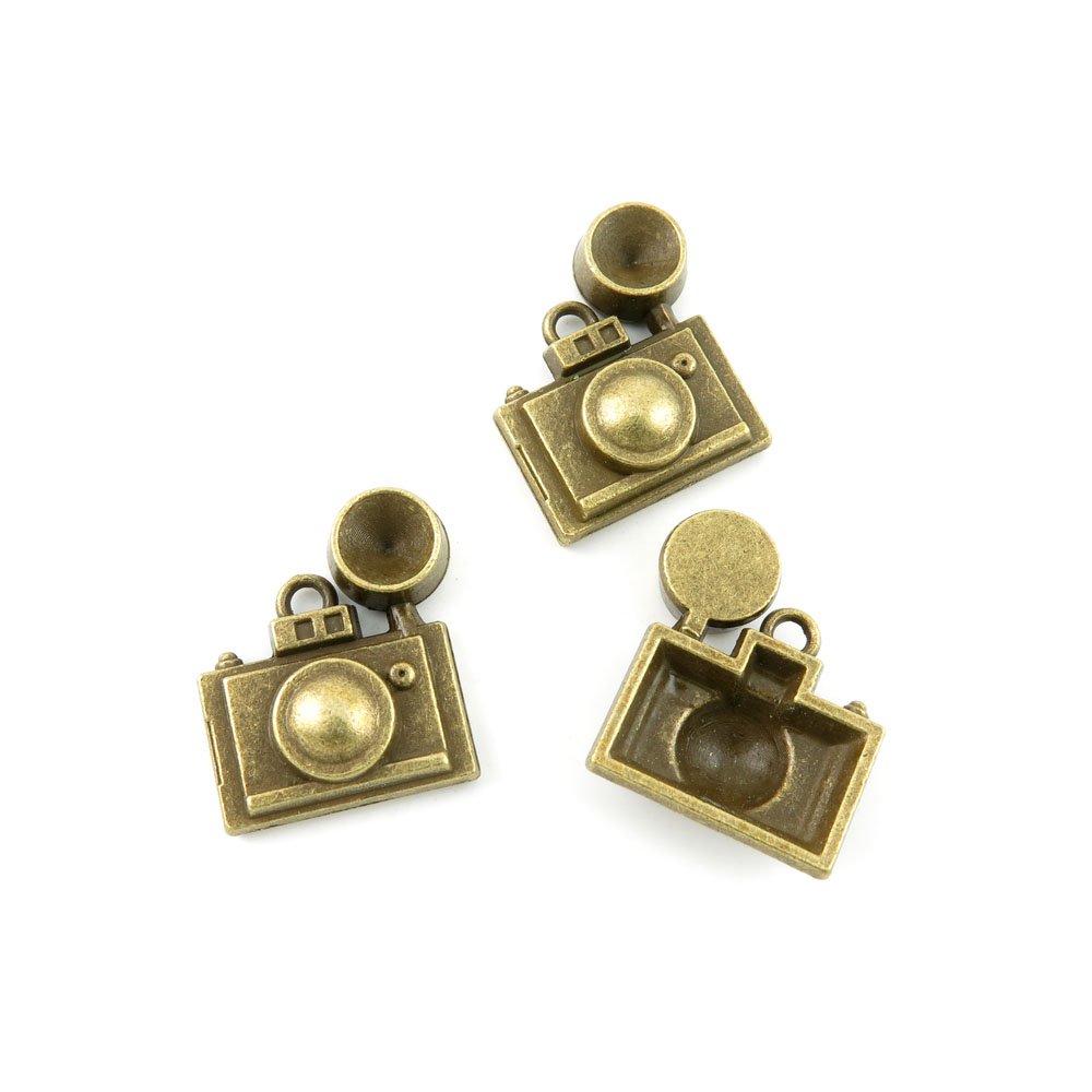 100 PCS Jewelry Making Charms Findings Supply Supplies Crafting Lots Bulk Wholesale Antique Bronze Tone Plated X6LY7 Old Camera