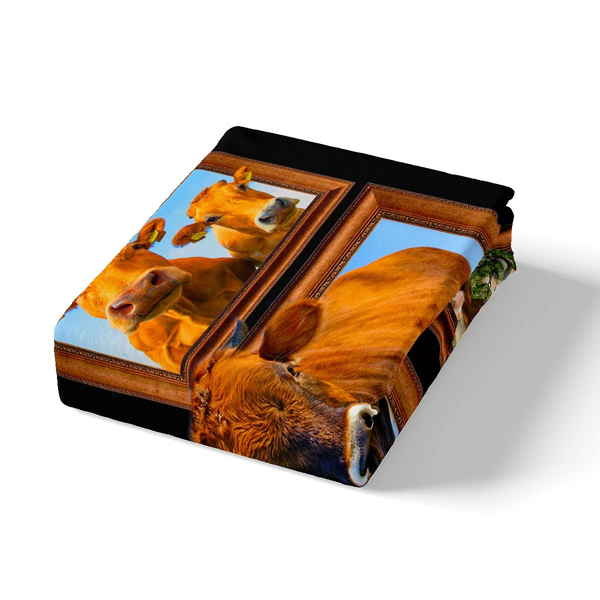 Loussiesd Cows Print Bedding Children King Pasture The Cattle Bedding Set Nature Grass Farmhouse The Cattle Duvet Cover Set 100% Microfiber 3D Animals Beds With 2 Pillowcases For Teens - Image 4