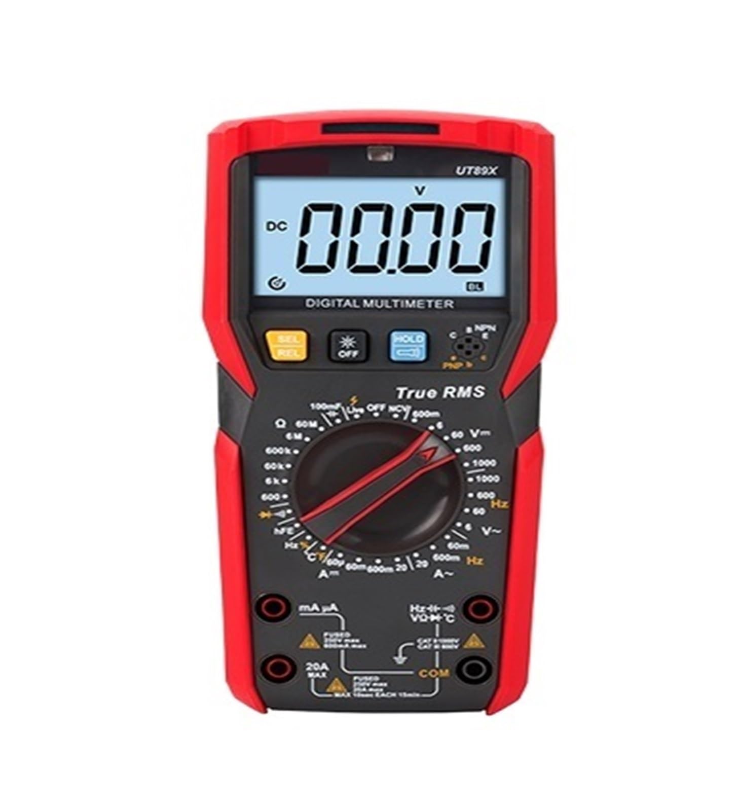 Multímetro digital profesional UT89XD UT89X True RMS, probador eléctrico, NCV, diodo, temperatura, triodo, capacitancia(UT89X)