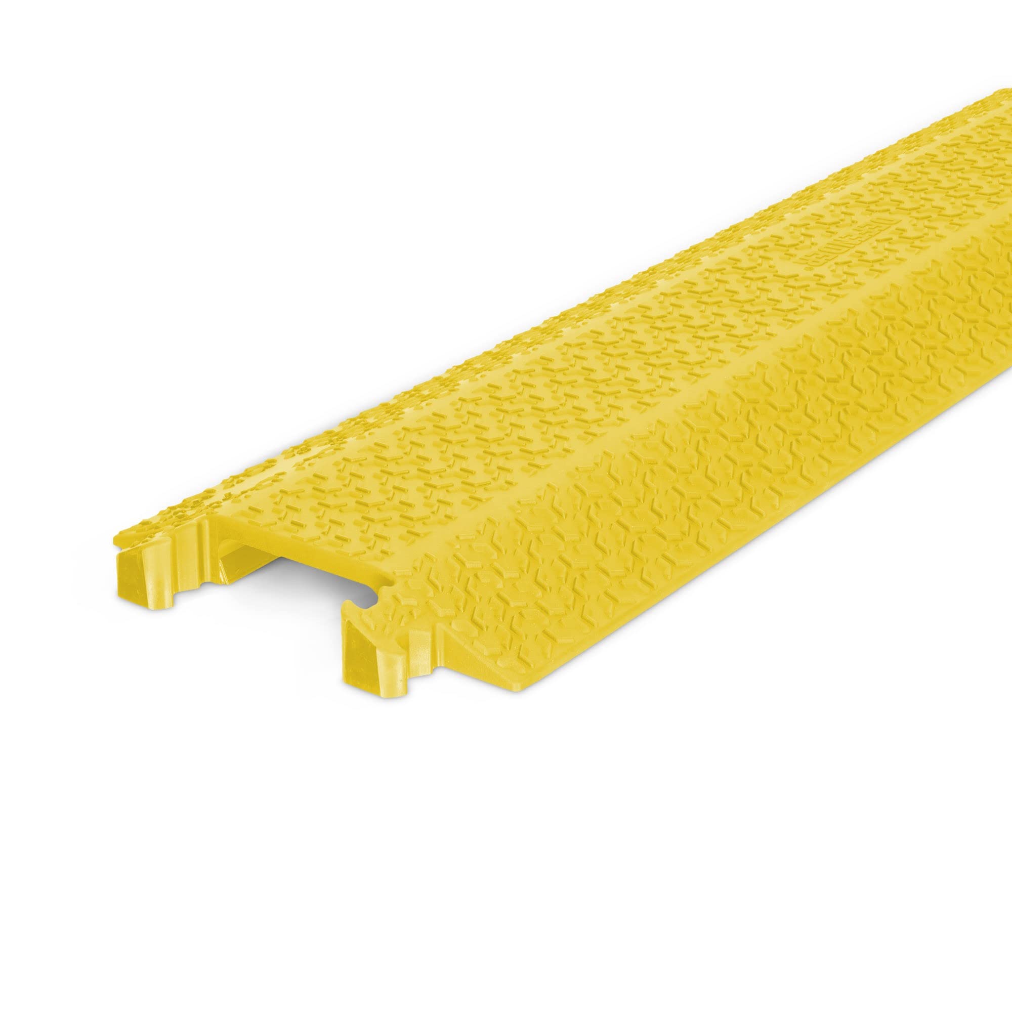 DEFENDER Xpress Drop-Over Kabelbrücke - Kabelschutz für schnelle Kabelabdeckung bei Homeoffice, Gaming, Heimkino, Werkstatt, einfach auflegen, gelb, 100 mm Breite, Höhe 4 cm