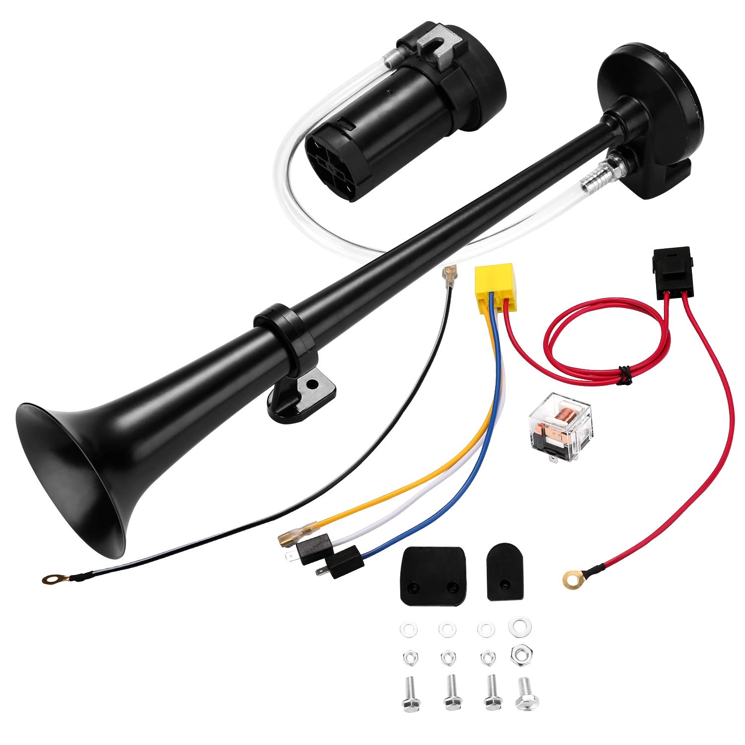 Buy 12V 150db Air Horn, 45cm Chrome Zinc Single Trumpet Truck Air Horn