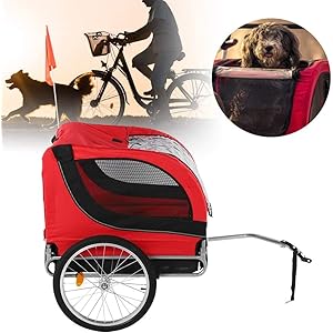   Folding-Bike-Trailer-Dog-Bicycles-Trailer-Smoothly-Rolling-Ventilate-Safety-Pet-Bike-Trailer-for-Camping-Hiking-Walking-CyclingMaximum-Load-40kg