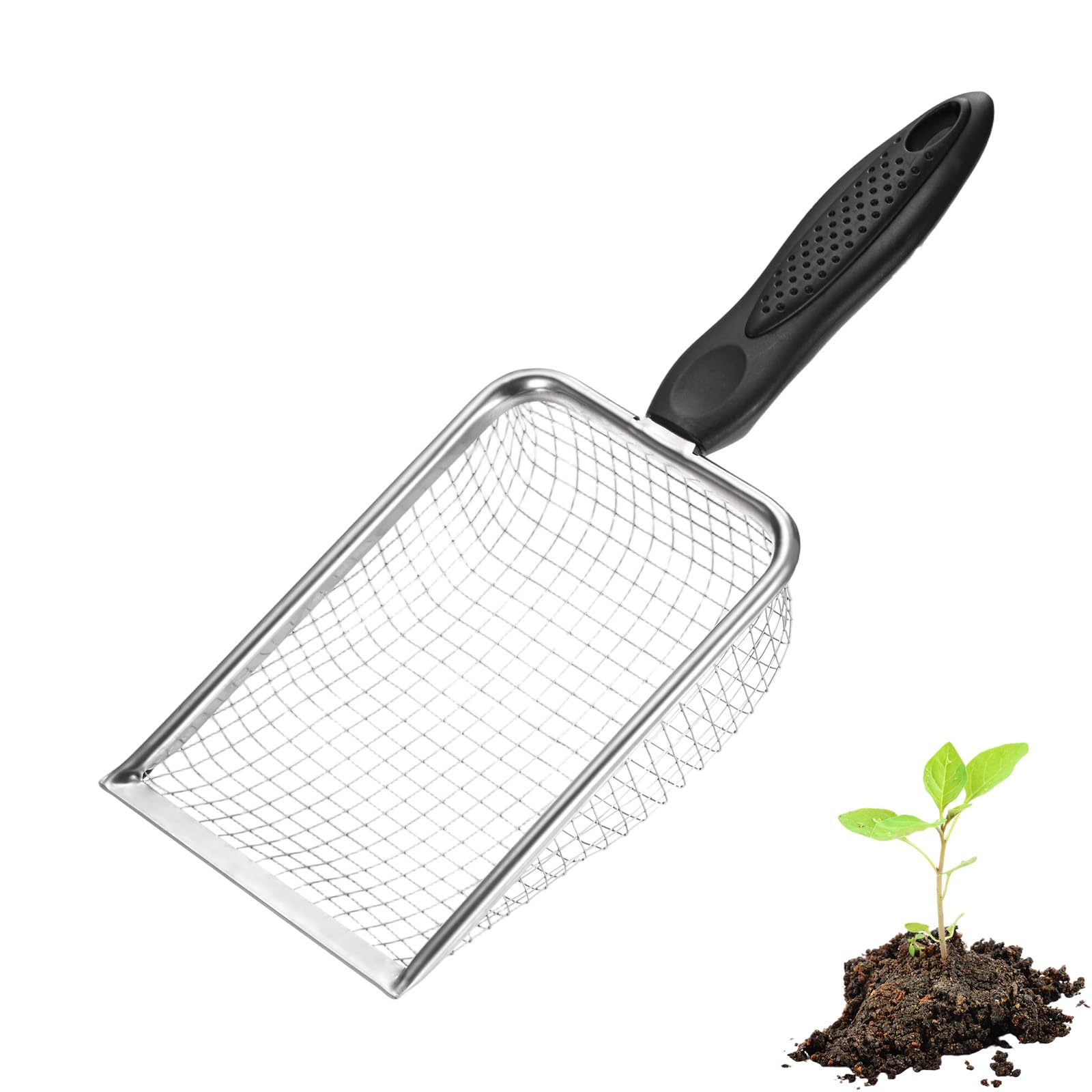M METERXITY 1-Pack Gardening Soil Sifter 6 mm Mesh Stainless Steel — image 1