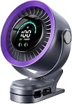 KIMMOO Clip portable sur ventilateur, 100-Speed Ventilateur rechargeable avec LED Affichage, 360° Rotation & Forte circulation d'air, jusqu'à 17 Heures Batterie Vie pour la voiture de tapis roulants de voyage en plein air, Noir