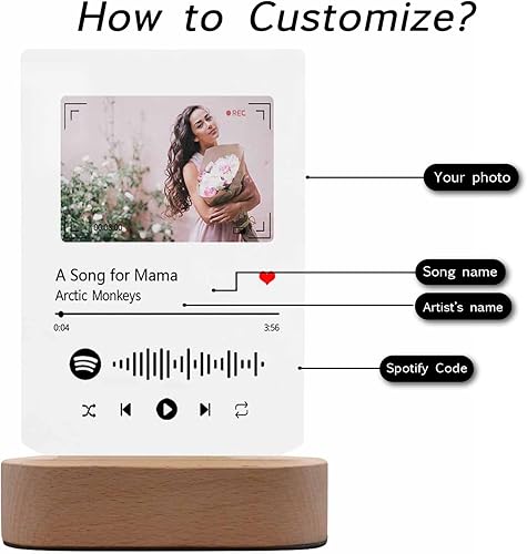 Miniatura 79 de Placa de Spotif personalizada con código de Spotif escaneable, regalos de fotos personalizados, cubierta de álbum de canciones acrílicas, regalos