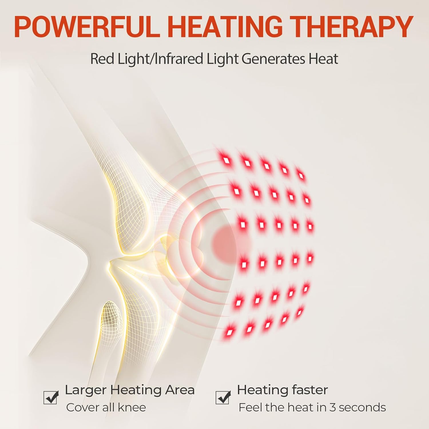 Red Light Therapy & Vibration Massage Knee Brace- 660nm&850nm Red Light Therapy Heated Device for Knee/Joint/Elbow/Shoulder Pain Relief, Faster Recovery- Infrared Light Therapy for Faster Recovery - Great for Athletes & Beyond - Image 6