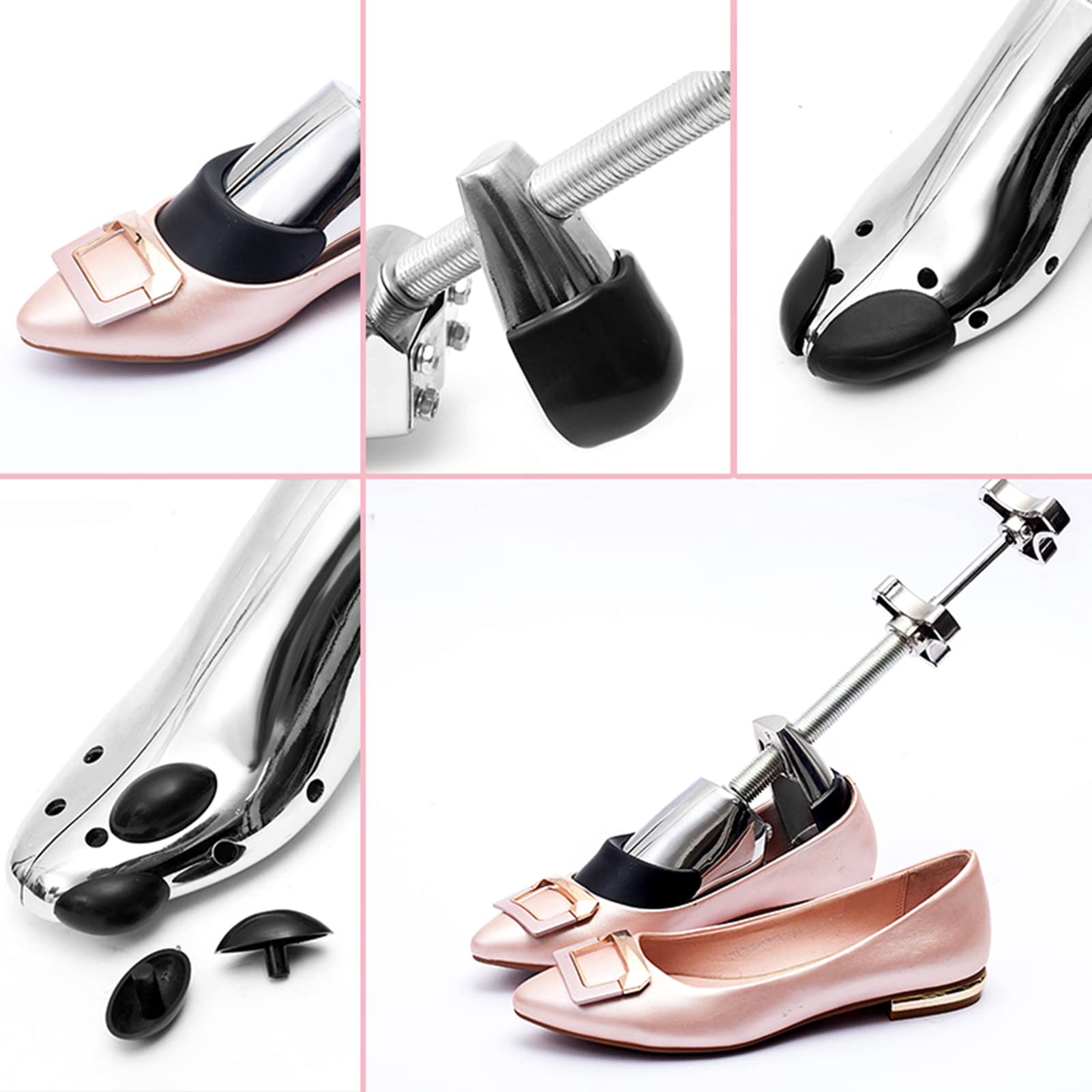 Professioneller Schuhspanner aus Metall, Schuhspanner Herren und Damen, 1 Paar Schuhdehner mit Schuhanzieher oder zusammenklappbarem Stiefelformer enthalten