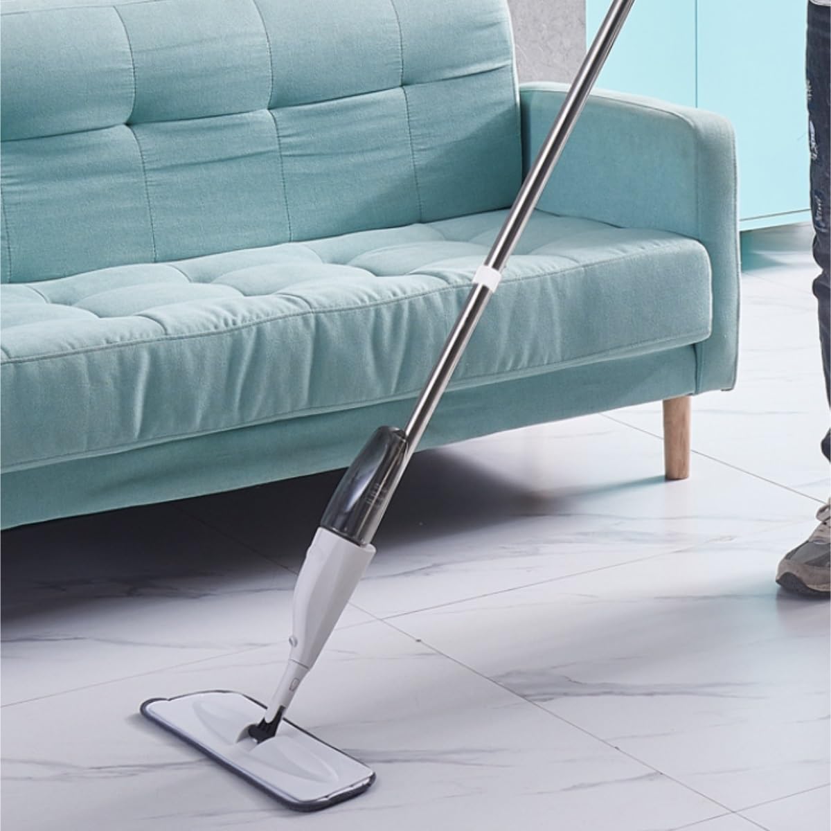 Fregona Fregona con Rociador De Agua, For Piso del Hogar, Húmeda Y Seca Perezosa, Plana Giratoria Absorción Limpieza Suelo