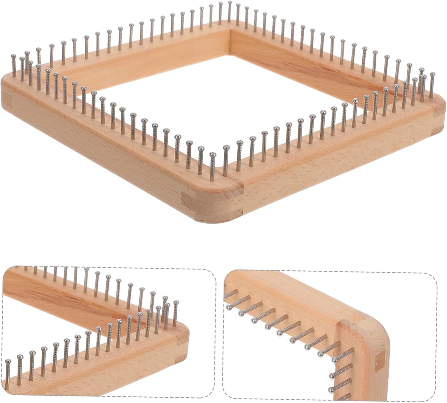 DIYEAH Stylish Knitwear Maker Wooden Knitting Loom Square Weaving Board Craft Hats Shawls