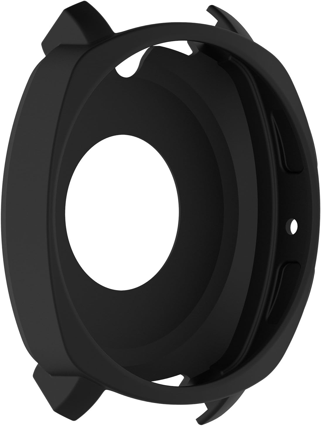 RuenTech Compatible with Samsung Gear Sport Case Cover,Soft Silicone Protective Case Frame Shock Resistant Cover Case Compatible for Gear Sport R600 Smartwatch (3Black)