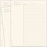 MPC Brands 50 Pack Cornell Style Study Note Taking System Sheets, White, 3 Hole Punch, Double Sided (Cream, 50)