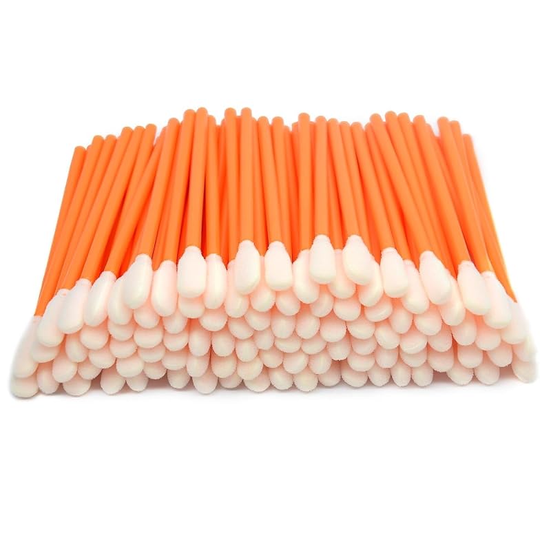 Hastes de Limpeza com Ponta de Espuma wellgler Laranja, 100 unidades