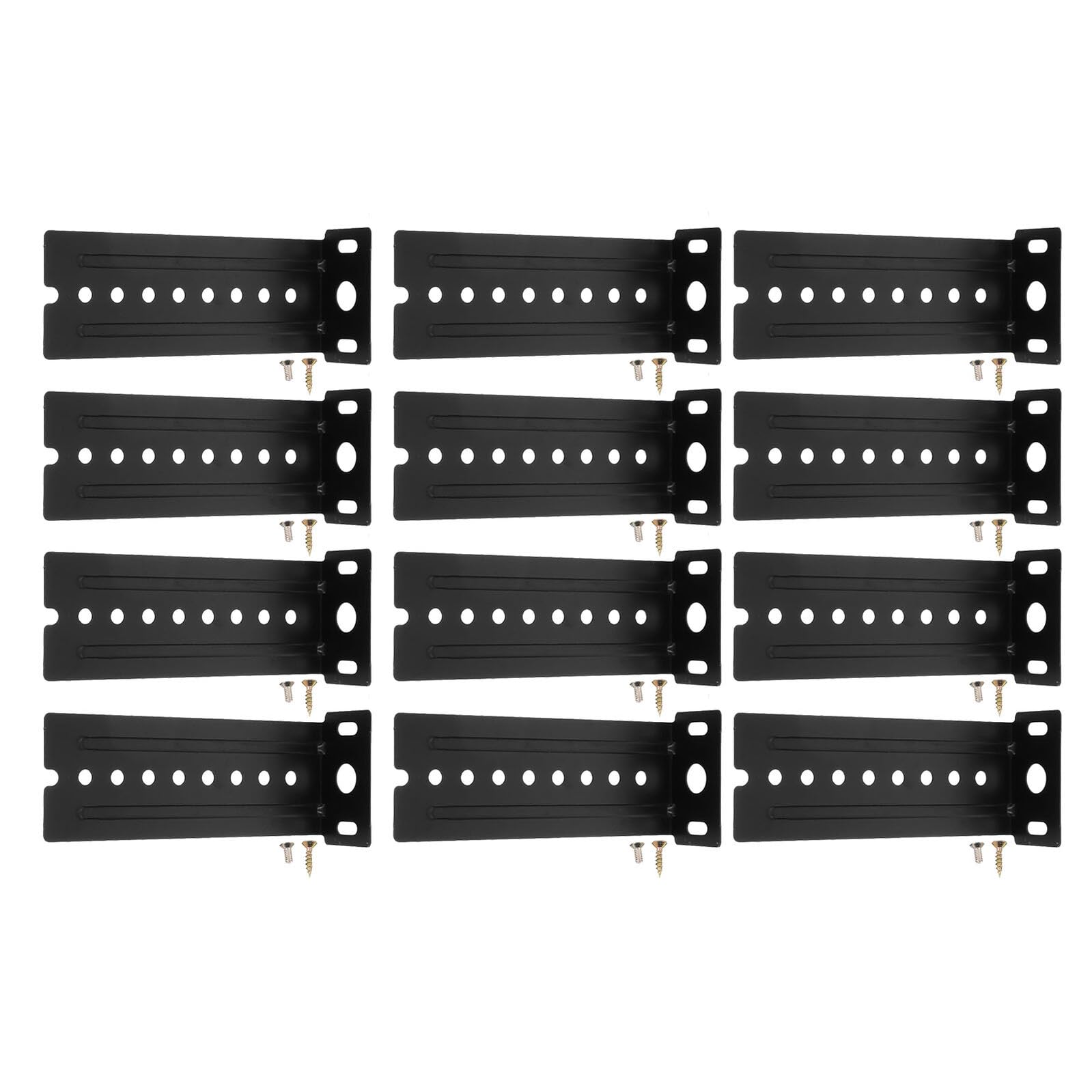 Soporte deslizante para cajón de teclado de acero inoxidable negro SOIMISS de 12 piezas