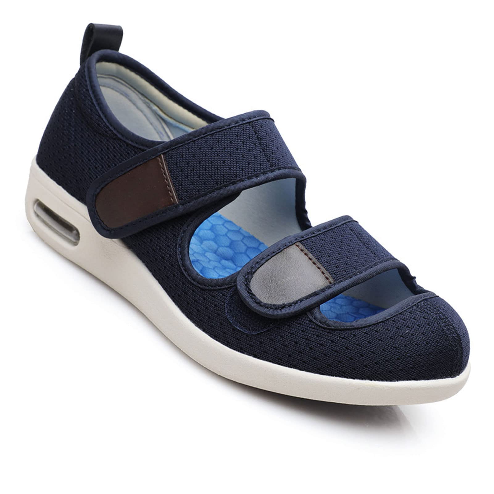 Bardzo Szerokie Buty dla Kobiet z Cukrzycą z Opuchniętymi Stopami Regulowane Lekkie Trampki z Poduszką Powietrzną Wygodne SandałY do Chodzenia na ObrzęK StawóW(Size:42,Color:mi)
