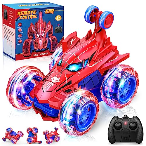 dashfor Remote Control Cars, Kids Toys for 3-12 Year Old Boys Girls Gift Rc Car Toys Age 3 4 5 6 Year Old Boys Gifts Monster Truck Cars for 8-12 Year Old Boys Kids Toys Car Spider Light Up Toy Car
