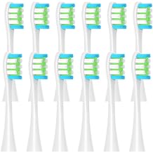12PCS Replacement Brush Heads, Compatible for Oclean X/X PRO/ Z1/ F1/ One/Air 2 /SE Electric Toothbrush Soft Bristle Nozzles12pcs White