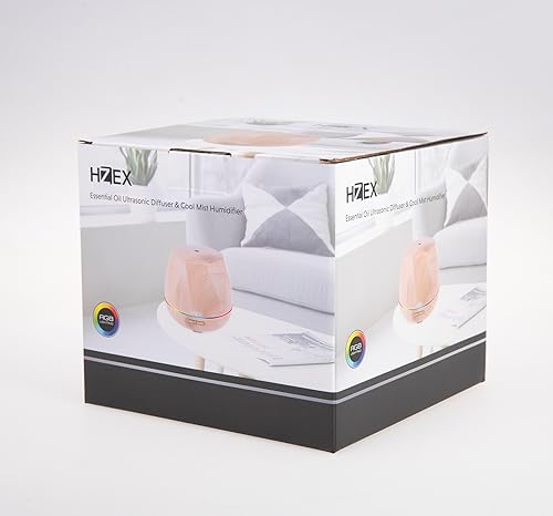 Miniatura 3 de Difusor y humidificador de aceites esenciales de aromaterapia  Depósito de agua de 17.6 fl oz, 7 luces LED y diseño de grano de madera silencioso