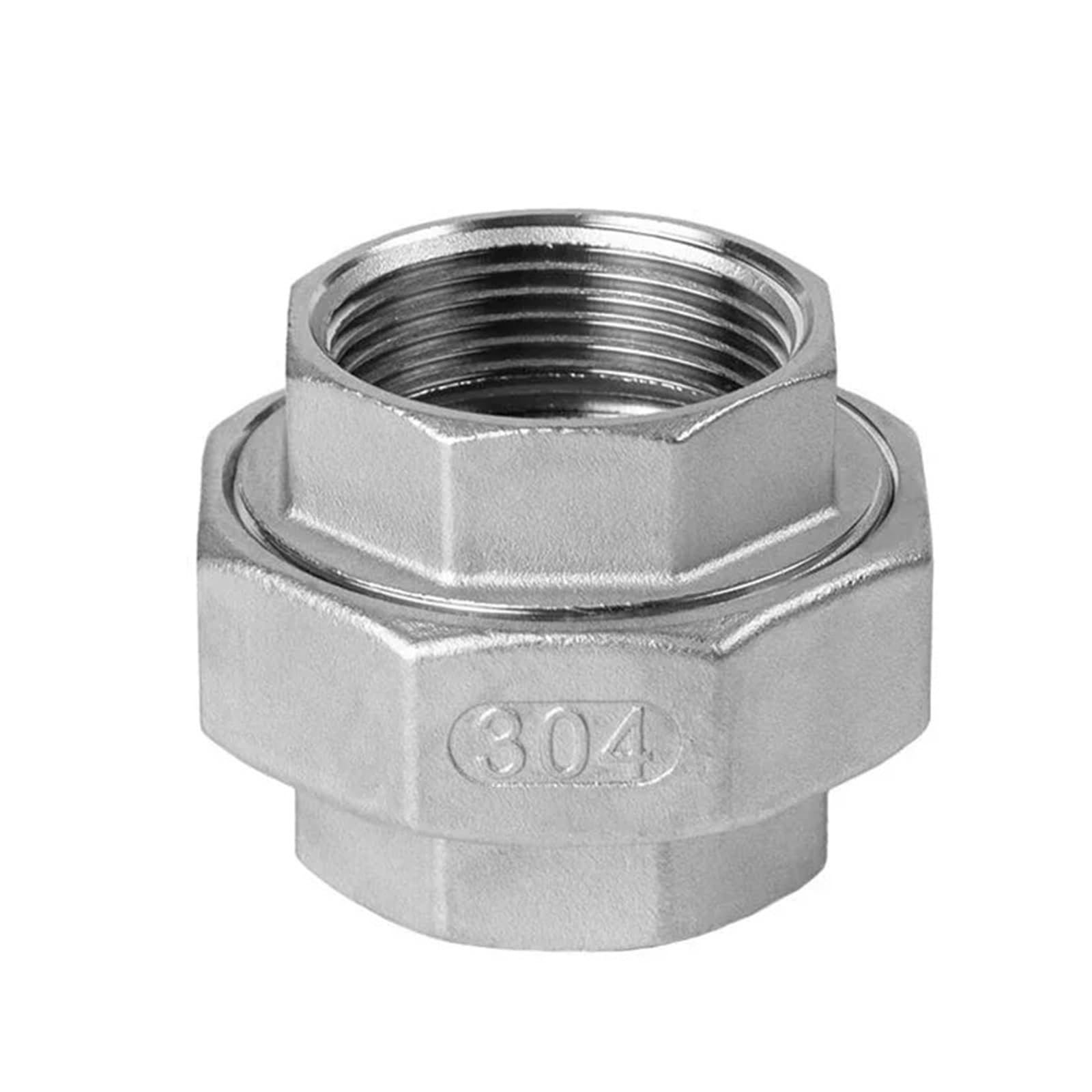 1.2" BSPP Female Thread 304 316 Stainless Steel Union Pipe Fitting Connector Coupler(304SS Female)