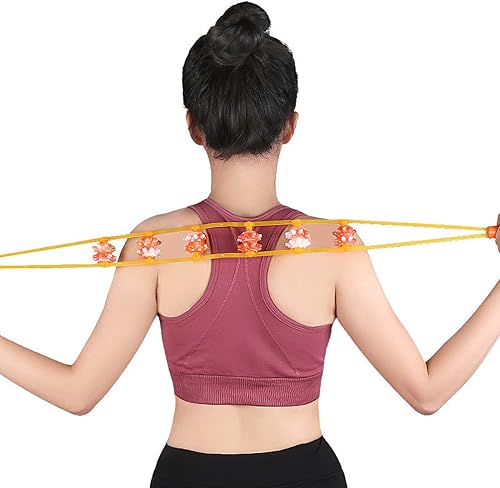 Miniatura 2 de ZJchao Cuerda de rodillo de masaje de espalda, portátil, de mano, para celulitis, para masaje, espalda, cuello, hombros, piernas