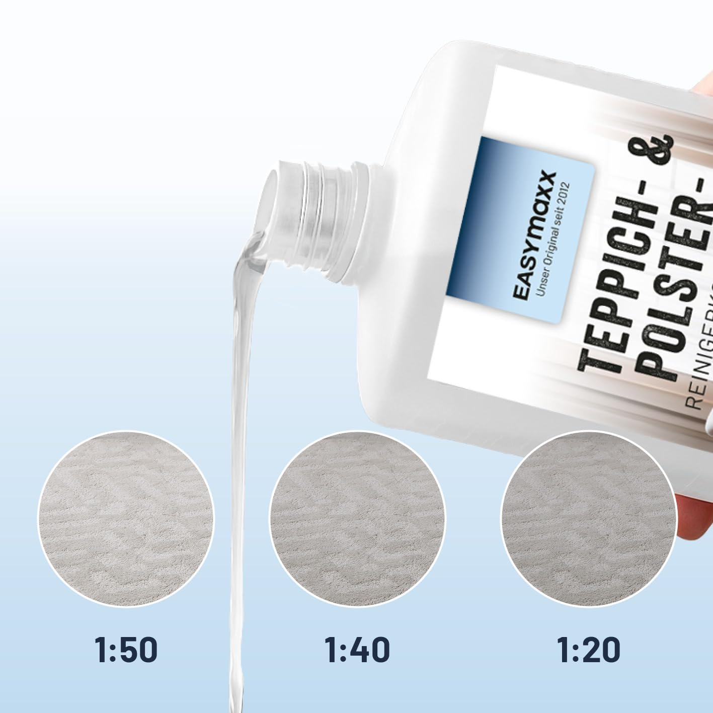 CLEANmaxx Szampon do dywanów 2 x 500 ml | idealne połączenie ze środkiem do czyszczenia twardych podłóg i dywanów PRO, nadaje się również do innych odkurzaczy do prania i dywanów | specjalna formuła plam i odświeżacz kolorów