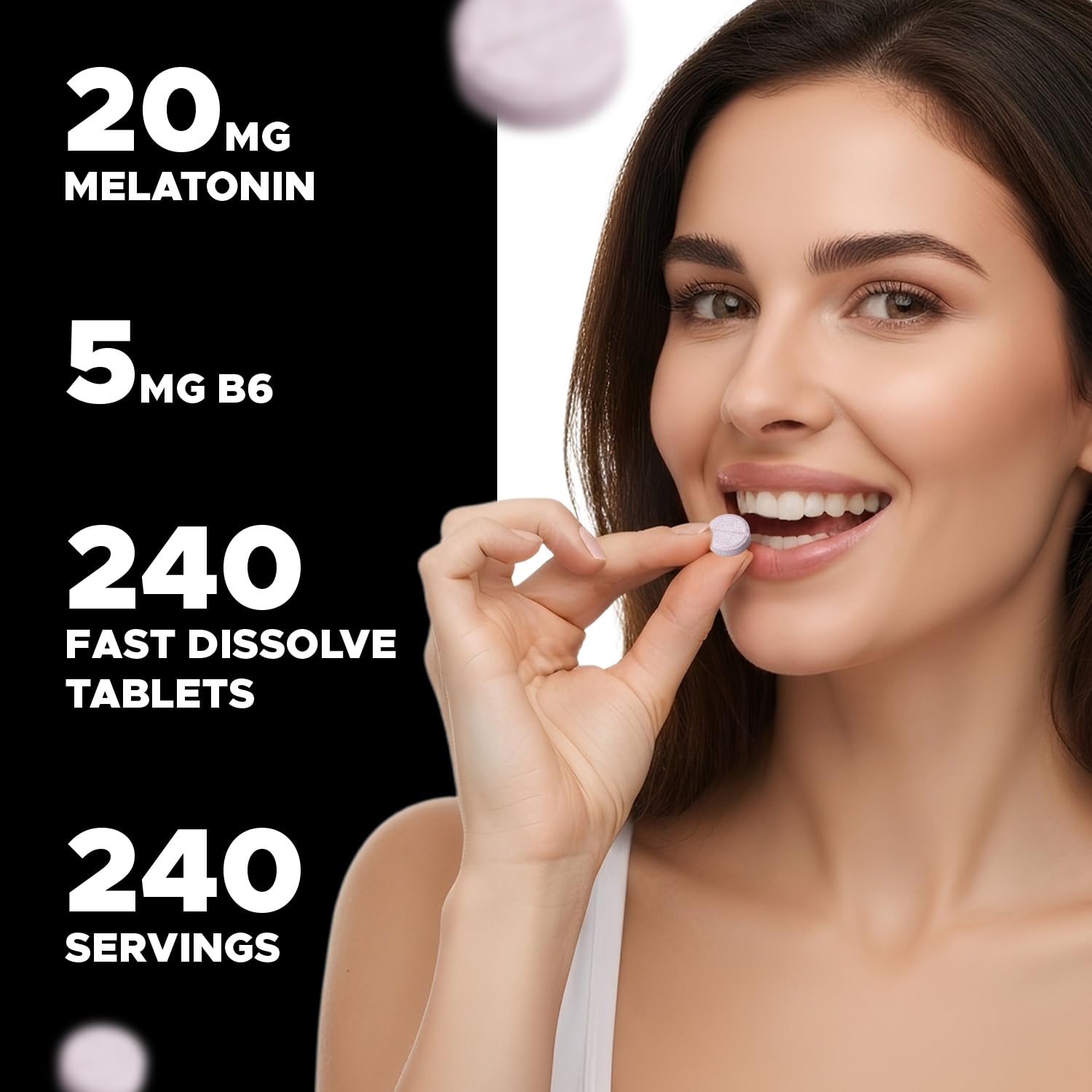 Vitabod Melatonin 20 mg Fast Dissolve Tablets with Vitamin B6, 240 Ct — Amazon image 5