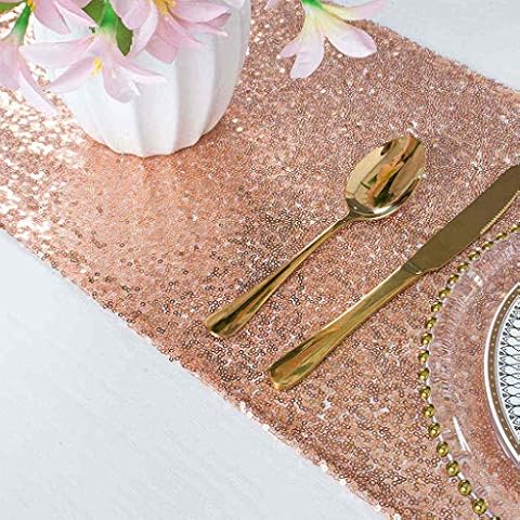 Camino de Mesa de Lentejuelas Oro Rosa Cover