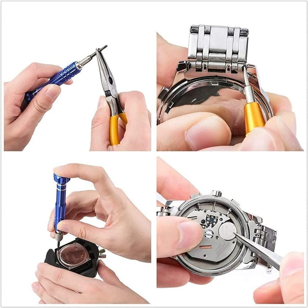 Reparación de Relojes Reparación de Relojes Mantenimiento Almacenamiento Kit de Herramientas Kit de Ajuste de extracción de eslabones de Correa Kit de extracción de Caja Trasera Abridor de extracción
