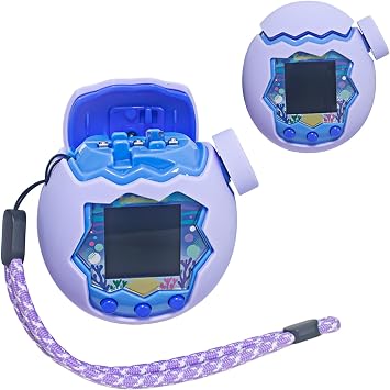 Tamagotchi Paradise Case Cover - Detachable Soft Silicone Protective Case, Cute Design for Children, Anti-Fingerprint, Waterproof, Shockproof, Scratch-Resistant, Durable with Hand Strap Purple