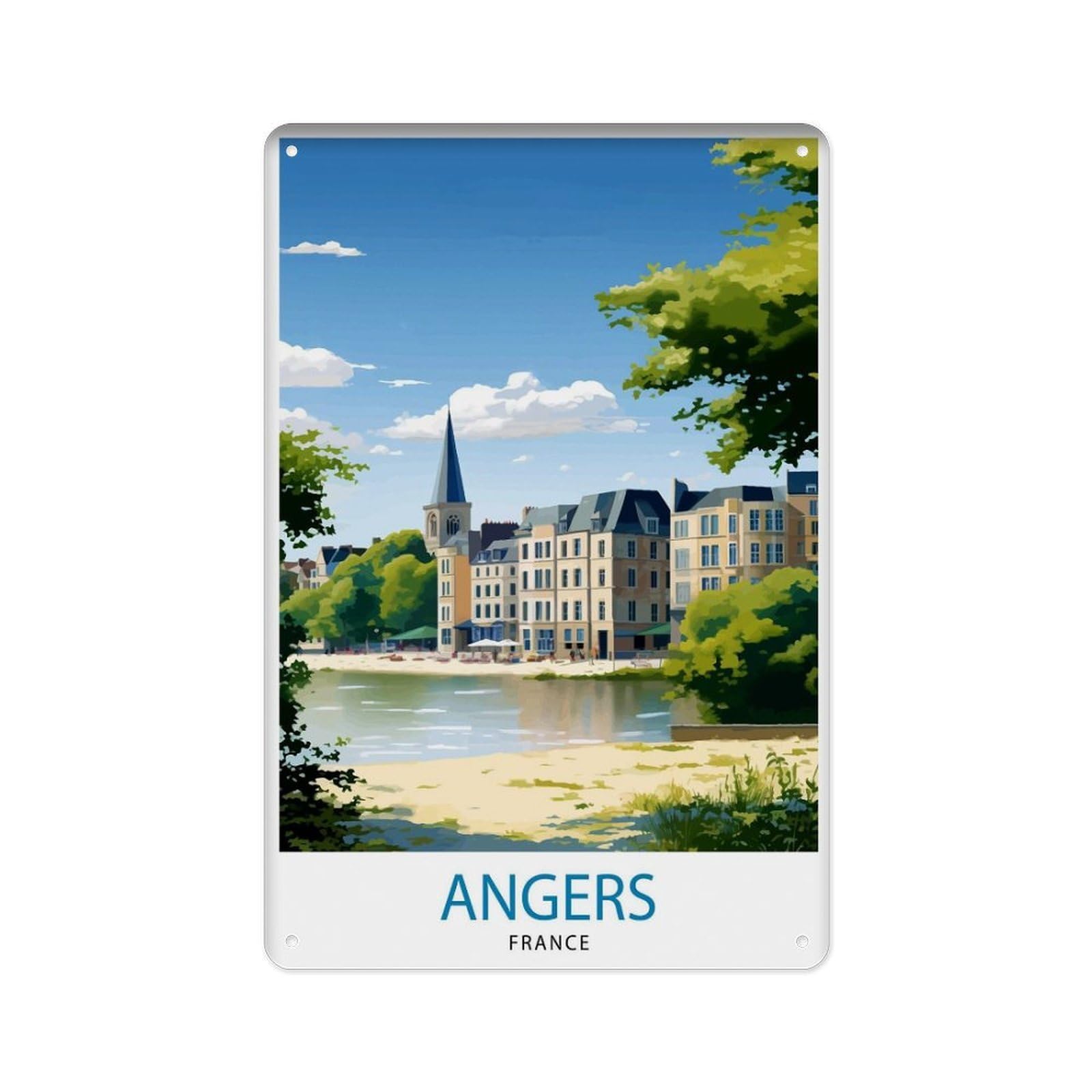 peiyeety Metal Tin Sign Angus France Travel Angus Wall Art Angus Poster France Travel Angus Art Angus 8 X 12 Inch