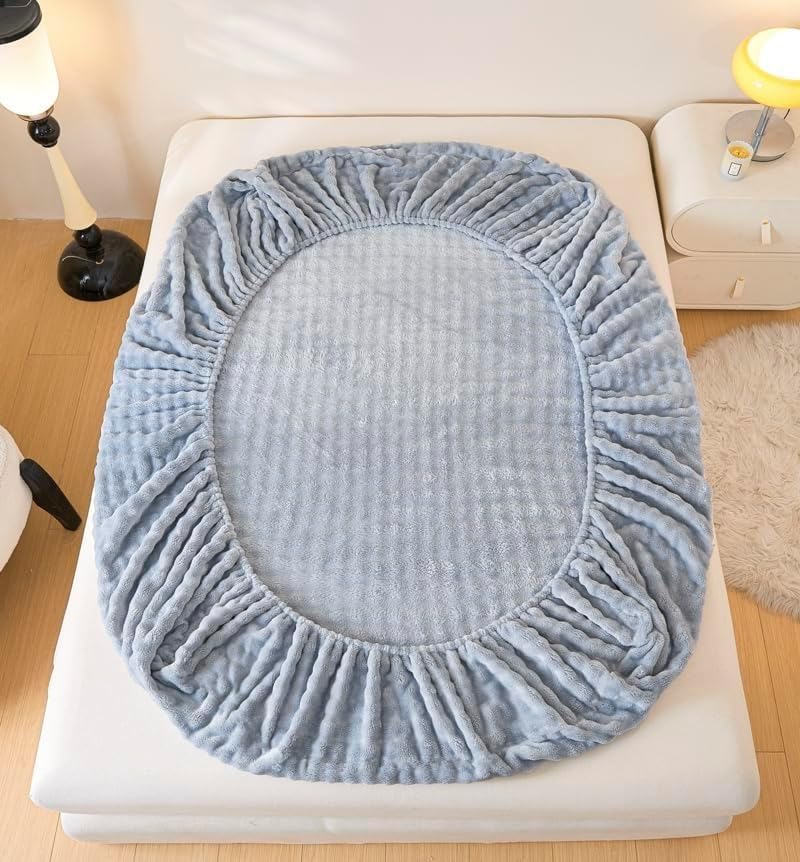 Sábana bajera, franela gruesa ultrasuave, bolsillo profundo, elástico en todo el contorno, lavable a máquina