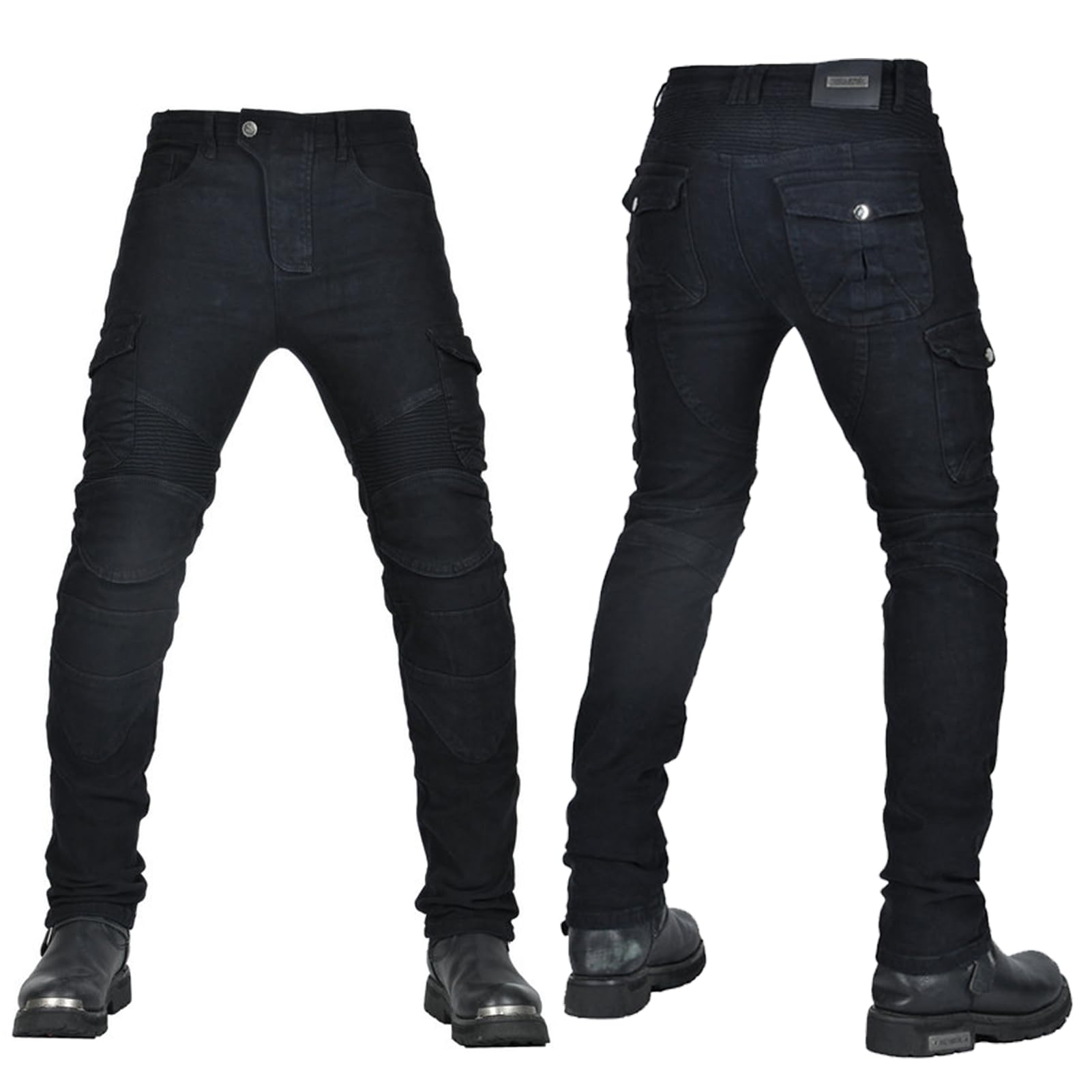 Herren Motorradhose, Motorrad-Sport-Denim-Schutzhose, Aramid-Schutzfutter, Herren-Reithose Mit Abnehmbarer Rüstung