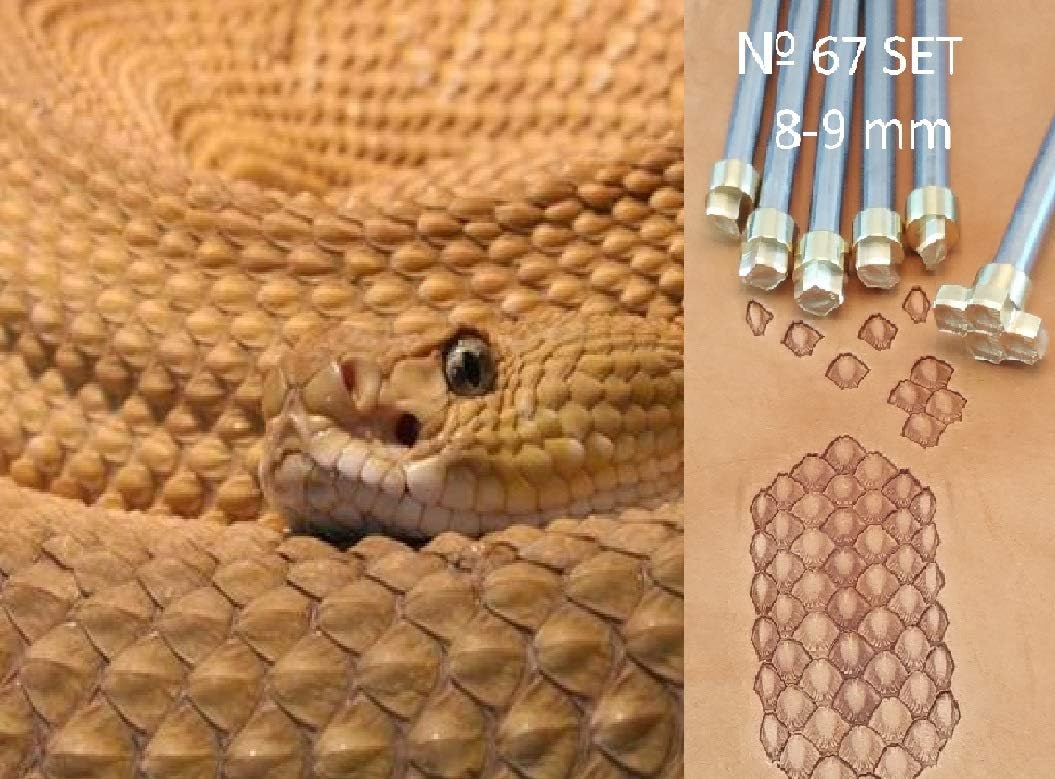 Snake Skin Leather Crafting Stamp Tool for Leather Crafts Brass #67Set