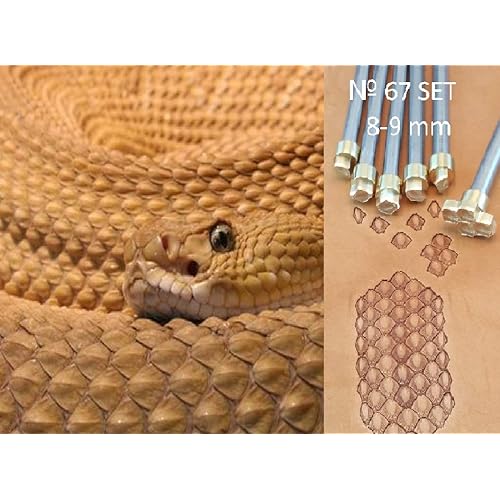 Snake Skin Leather Crafting Stamp Tool for Leather Crafts Brass #67Set
