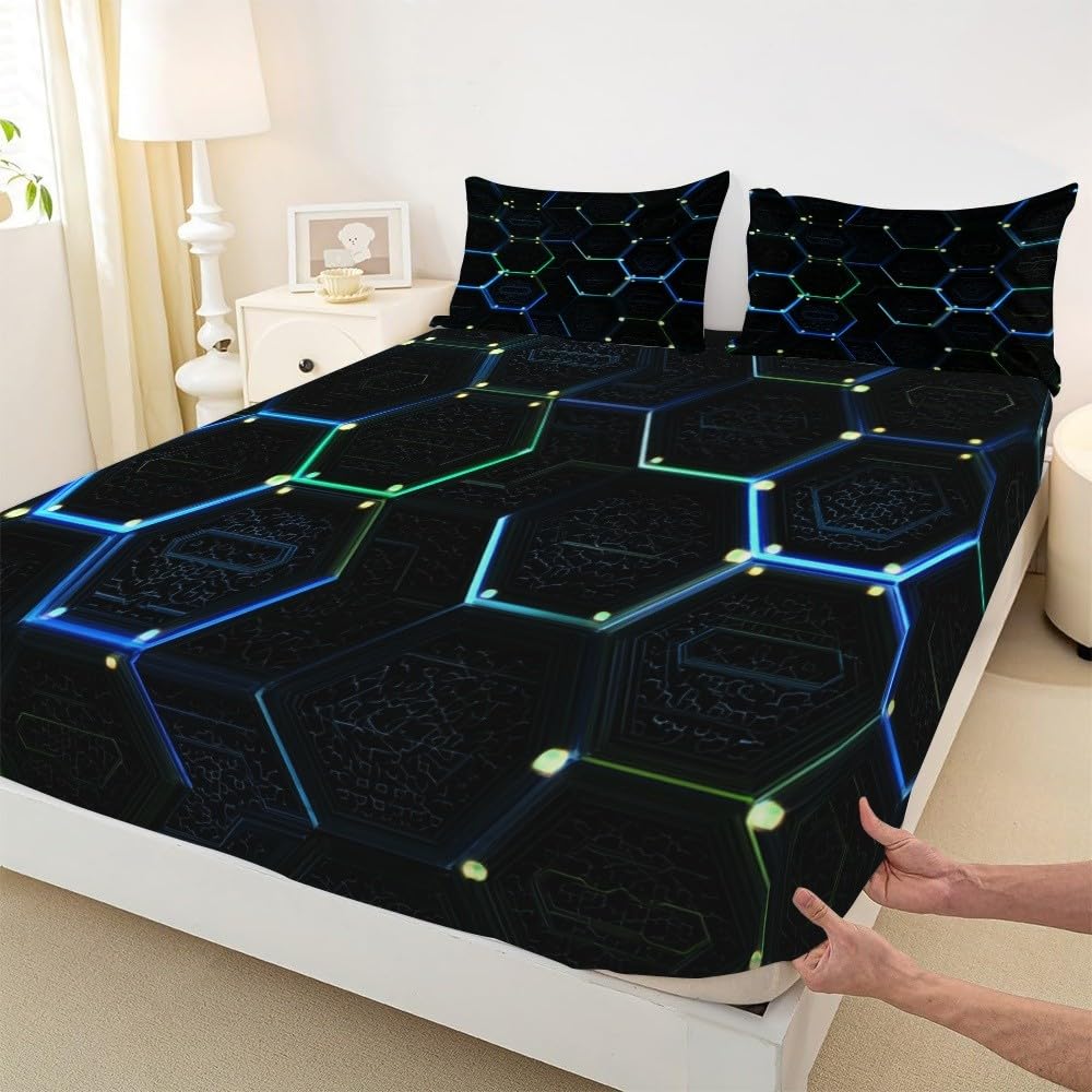 Noir Drap-Housse en Microfibre Brossée 200x200 cm Bonnet 30cm