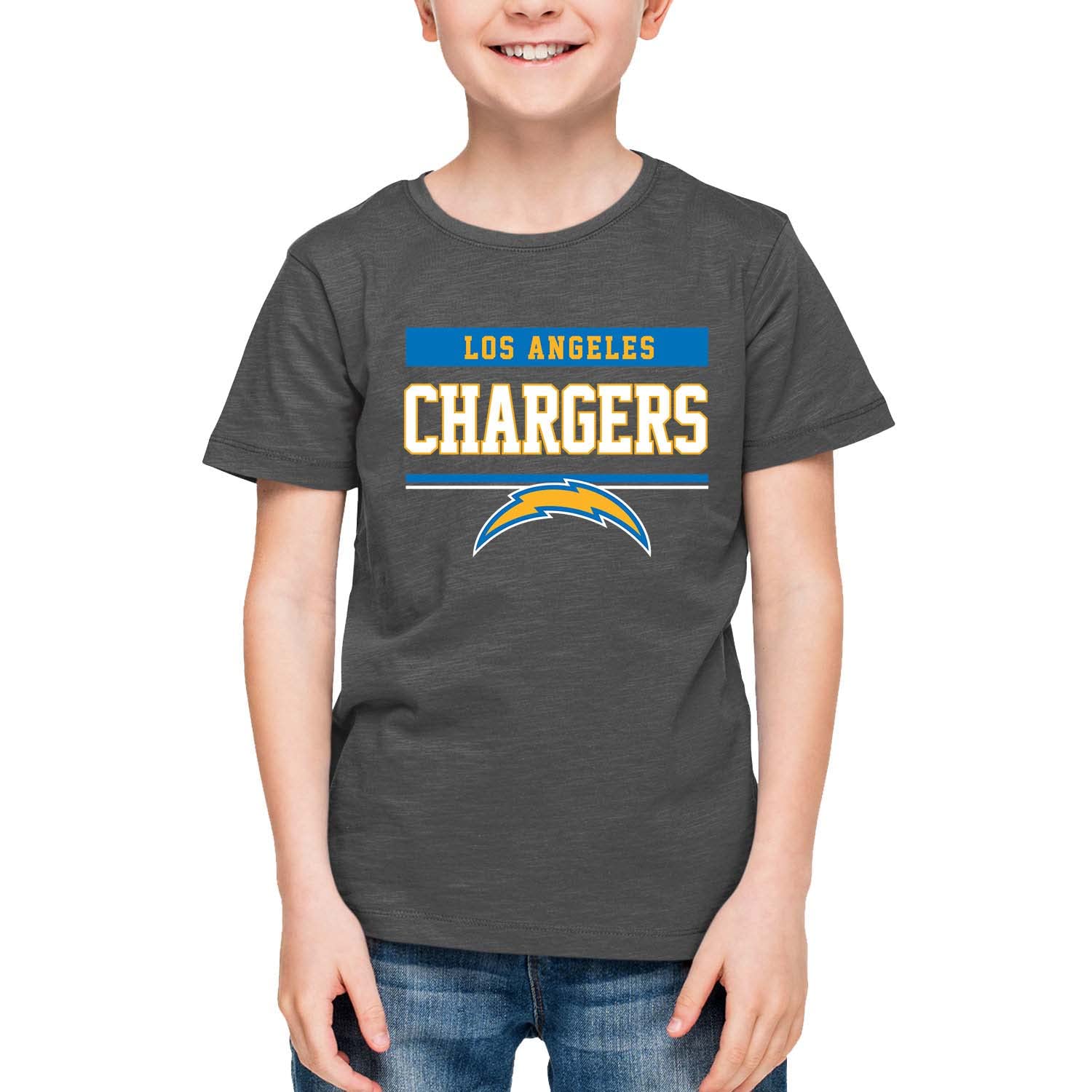 Team Fan Apparel NFL Youth Short Sleeve Charcoal T Shirt, Kids Sports Tee, Unisex Team Gear for Boys and Girls