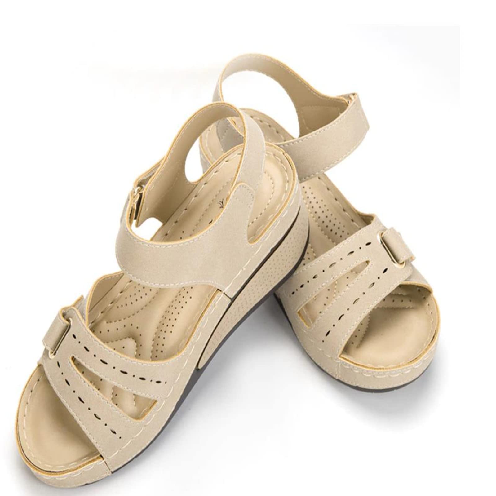 Sandalias de Verano para Mujer con Tacón de Cuña, Plataforma Elegante y Parte Inferior Suave