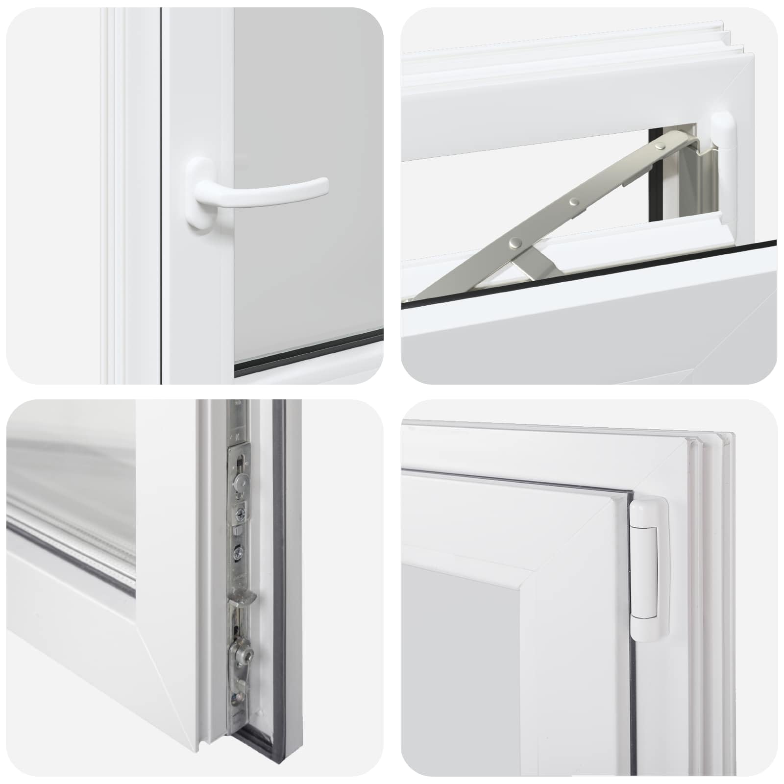vidaXL Ventana de sótano RISOR 50 x 50 cm PVC y Vidrio Blanco, Sótano, Aislante Térmico Moderno y Duradero para Ventanas Eficientes, Accesorios de Vidrio PVC Aislantes